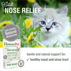 HomeoPet Feline Nose Relief gotas en cuentagotas destacando textura y facilidad