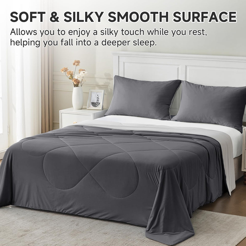 HOMFINE edredón colocado en cama, apariencia fresca y elegante