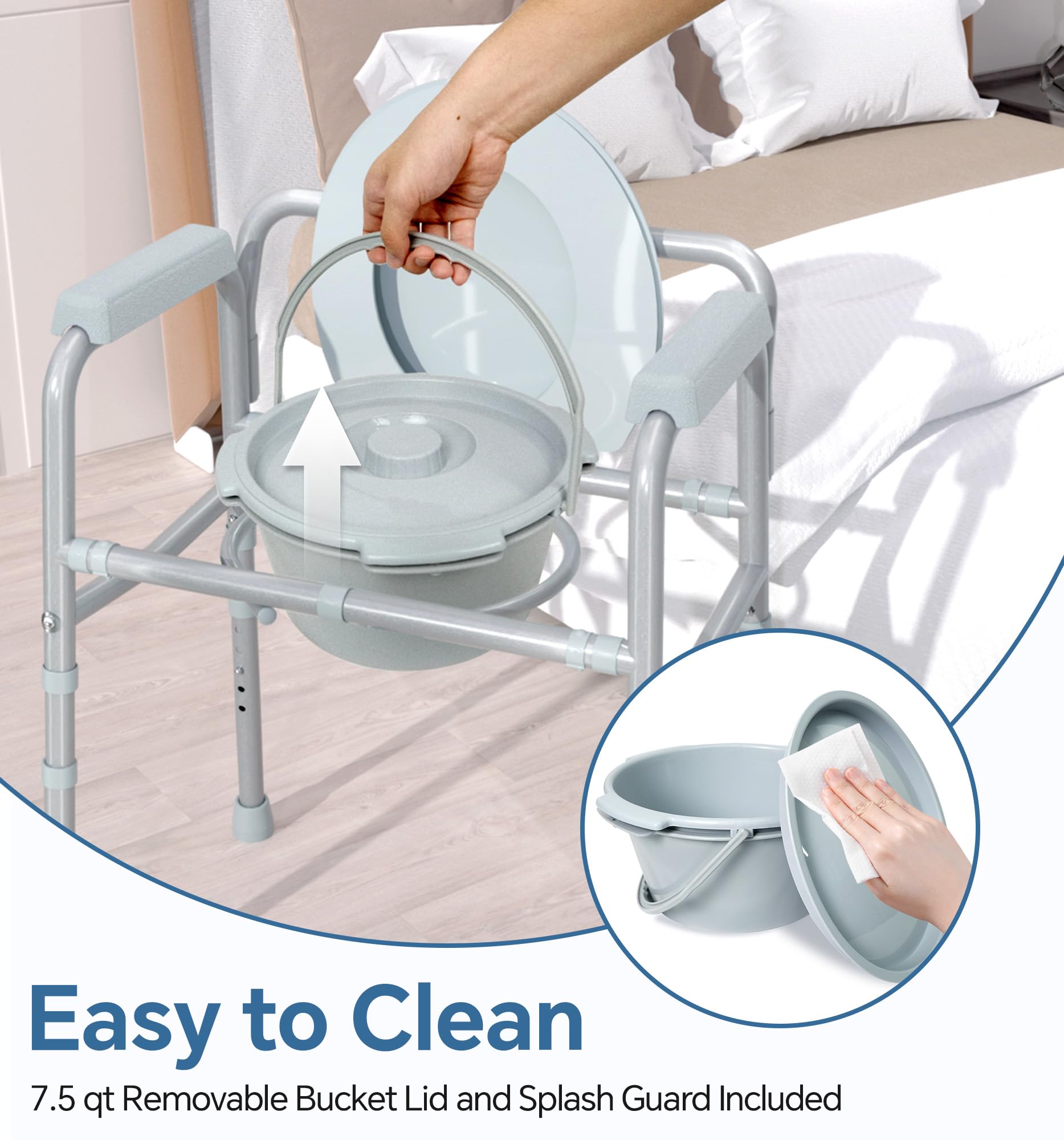 HOMLAND cubo removible con tapa y asa para vaciado limpio y seguro