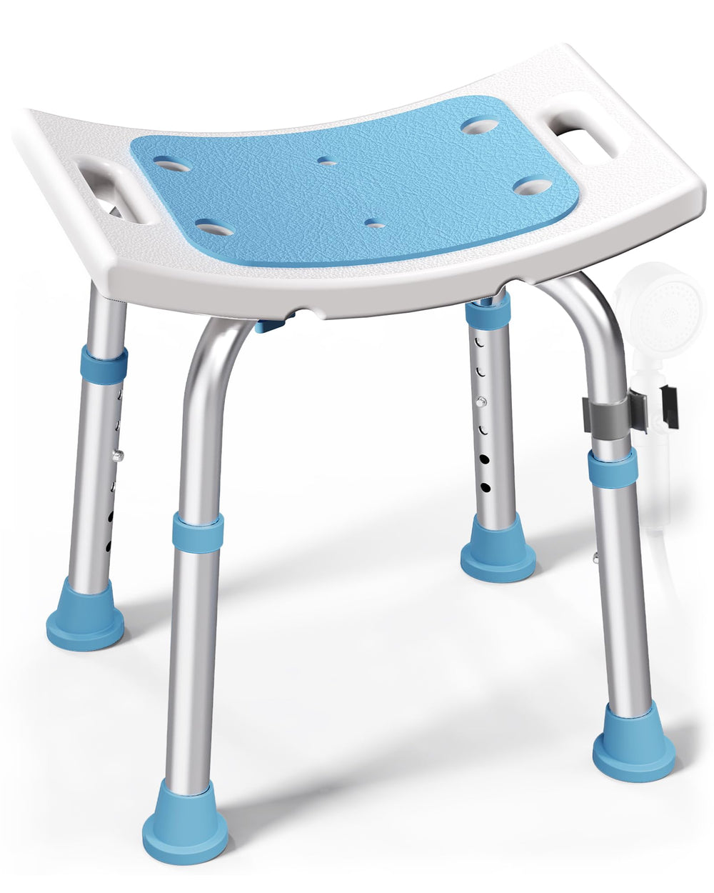 HOMLAND silla de ducha frontal mostrando estabilidad y diseño ergonómico