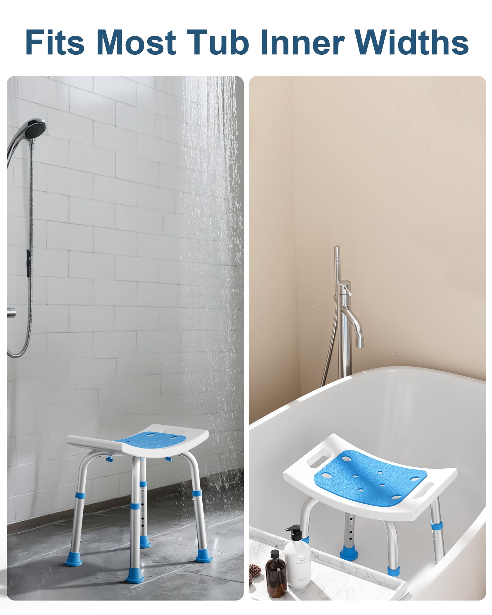 HOMLAND silla en ducha real usando la silla para mayor confianza al bañarse
