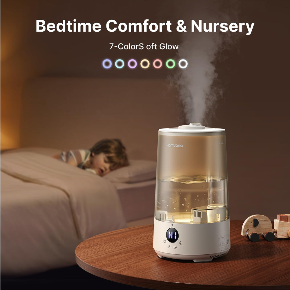 Homvana en dormitorio junto a cama demostrando uso nocturno silencioso
