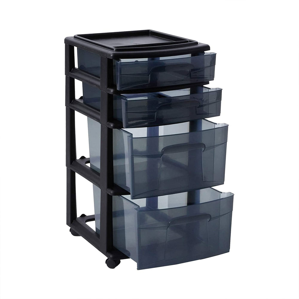 HOMZ torre en baño junto a tocador para organizar cosméticos y accesorios