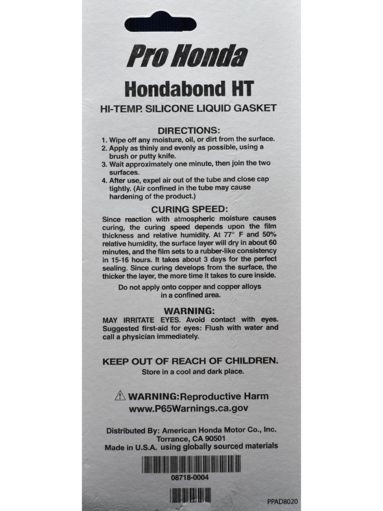 Honda Hondabond Ht aplicado en tapa de motor demostrando sellado resistente