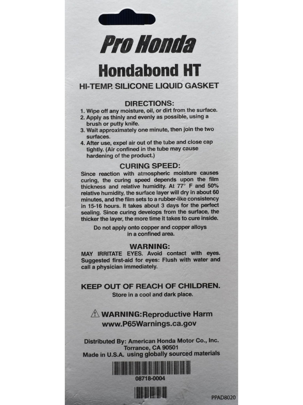Honda Hondabond Ht aplicado en tapa de motor demostrando sellado resistente