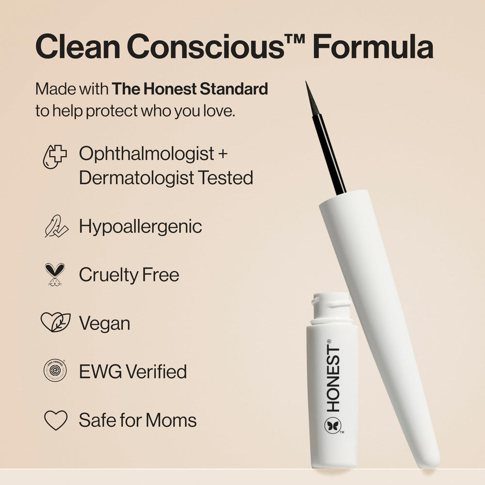 Honest Beauty comparación de tamaño mostrando el envase de 17 ml