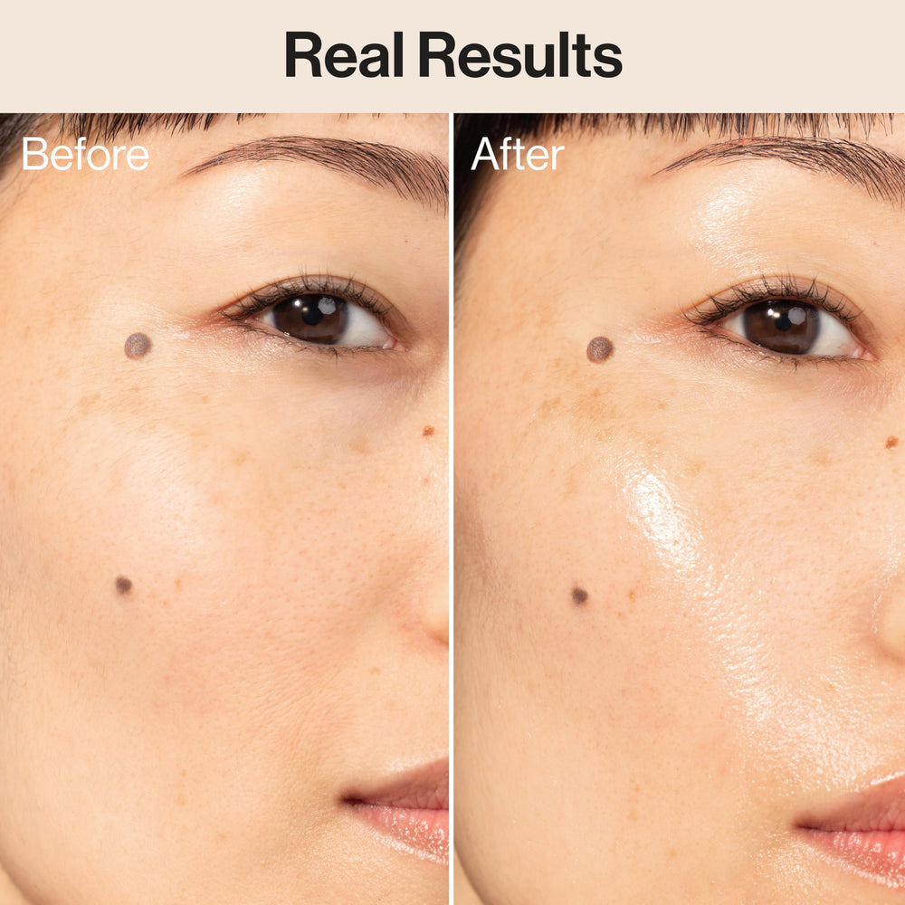 Honest Beauty recarga junto al envase full size para uso y ahorro