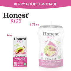 Honest Kids juice box with attached straw close-up highlighting convenient single-serve use