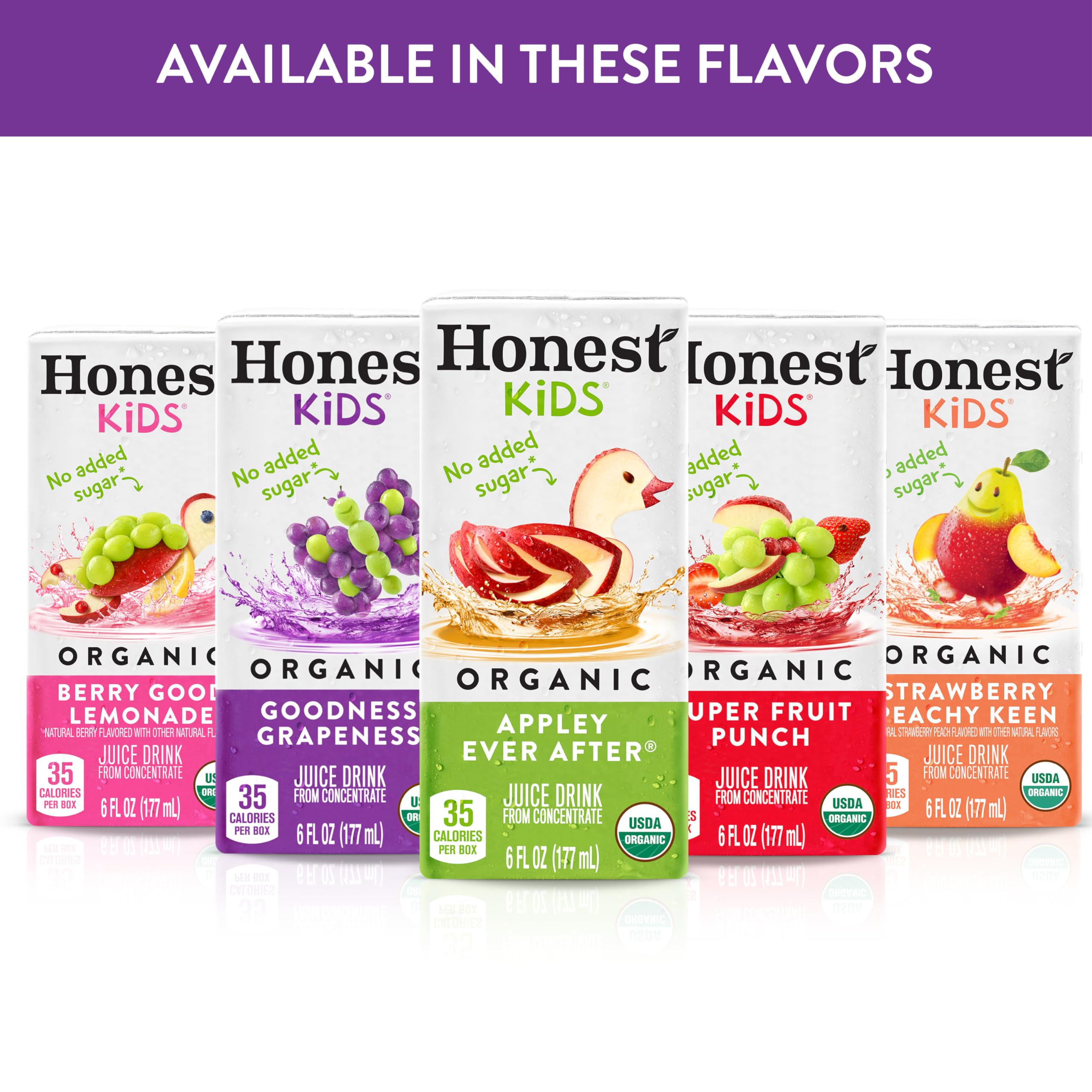 Honest Kids etiqueta con ingredientes orgánicos y certificación USDA