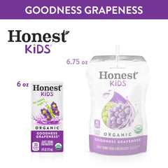 Honest Kids comparación de tamaño junto a una manzana para referencia