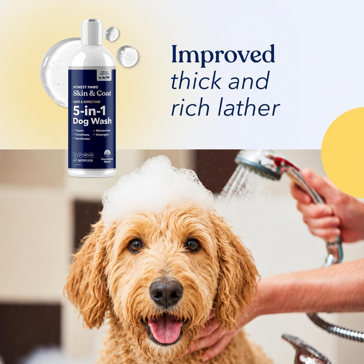 Honest Paws pelaje suave y brillante tras uso regular que facilita el peinado