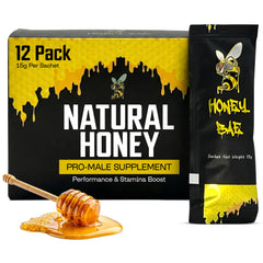 Honey Bae empaque frontal mostrando sobres y diseño claro y beneficios