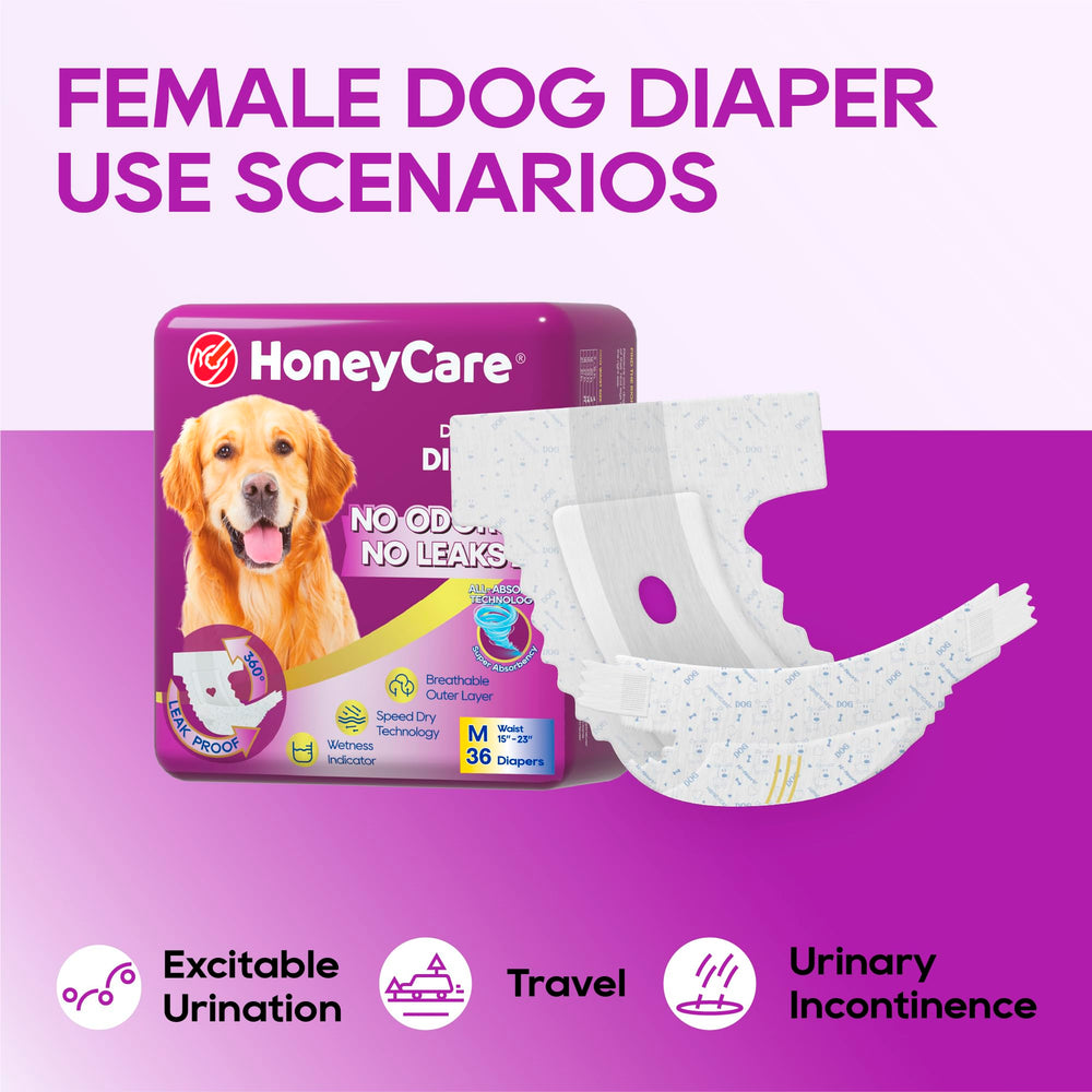 HONEY CARE pañal talla M junto a regla para referencia de tamaño