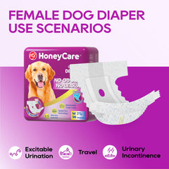 HONEY CARE pañal talla M junto a regla para referencia de tamaño