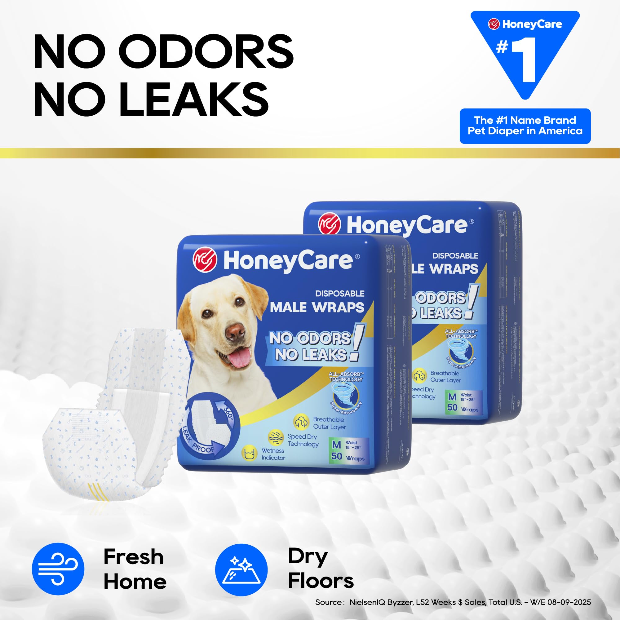 HONEY CARE venda colocada en perro mediano con ajuste cómodo