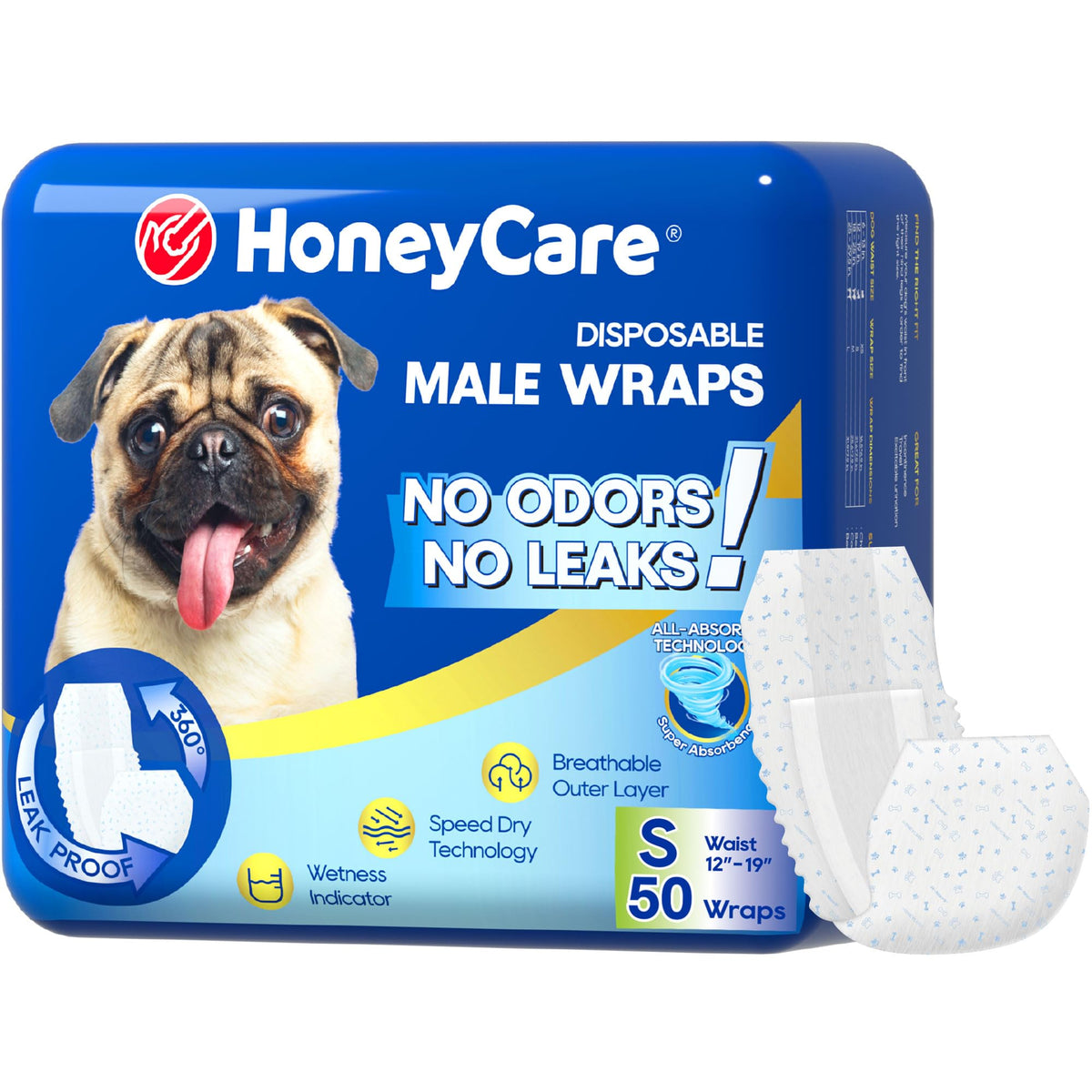 HONEY CARE empaque frontal mostrando 50 unidades y beneficios de la braga