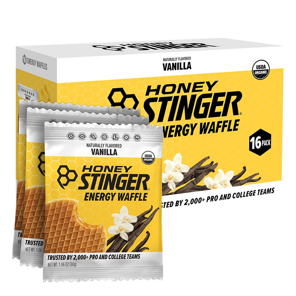 Honey Stinger empaque frontal mostrando pack de 16 para energía portátil