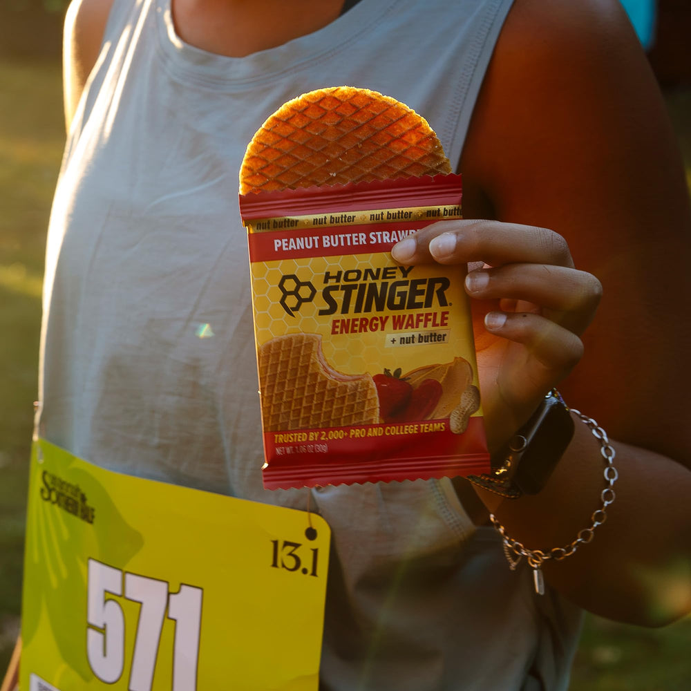 Honey Stinger etiqueta nutricional enfocada para ver ingredientes orgánicos y valores