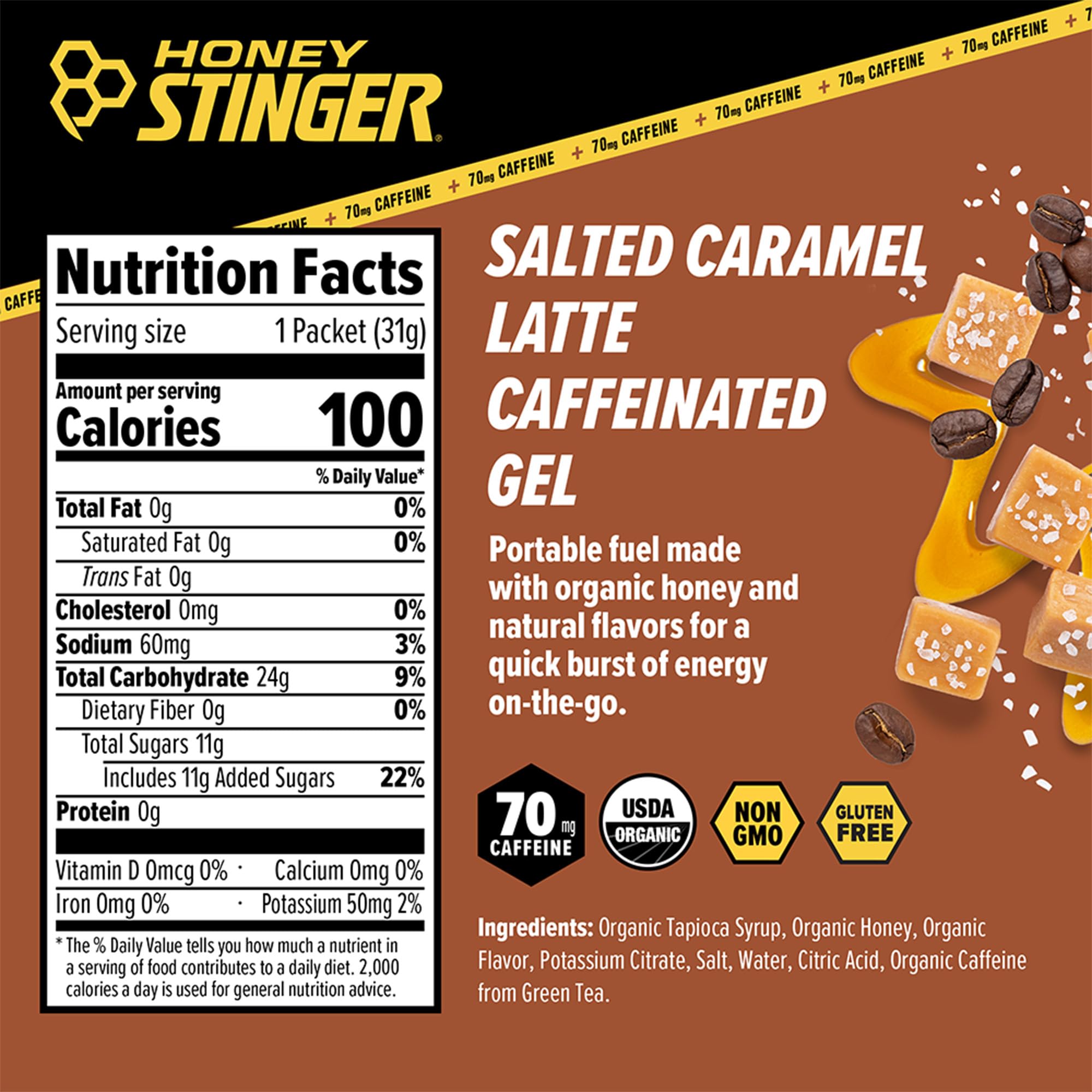Honey Stinger gel en mano durante entrenamiento con facilidad de uso