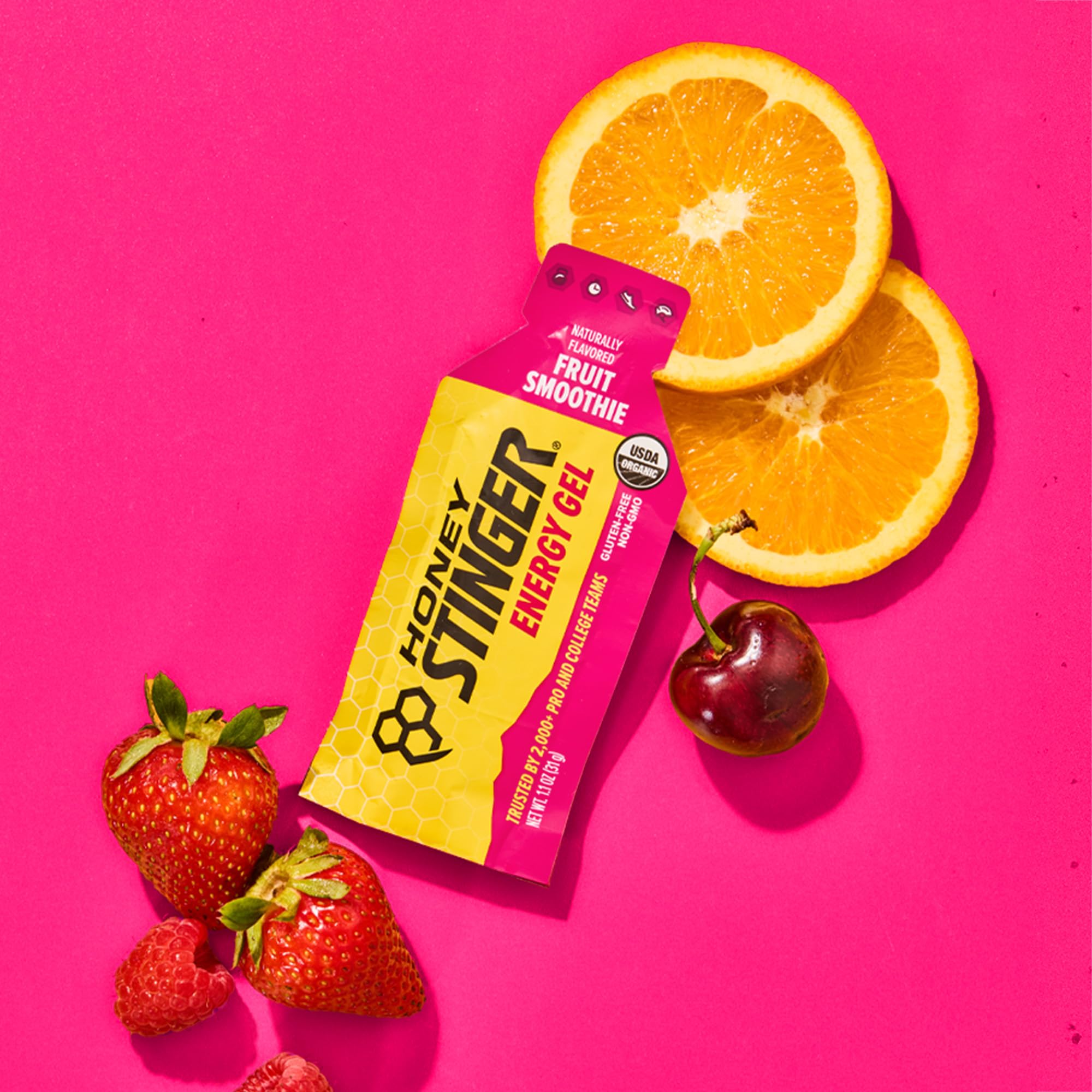 Honey Stinger gel en uso por corredor aportando energía portátil