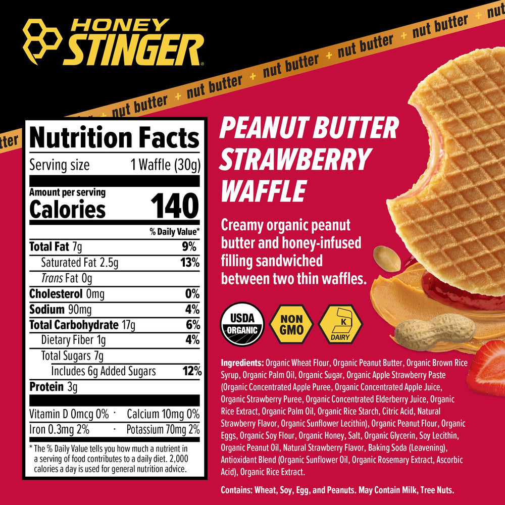 Honey Stinger gofre en mano para mostrar tamaño real y facilidad de consumo