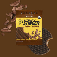 Honey Stinger porción junto a una regla para comparar tamaño práctico