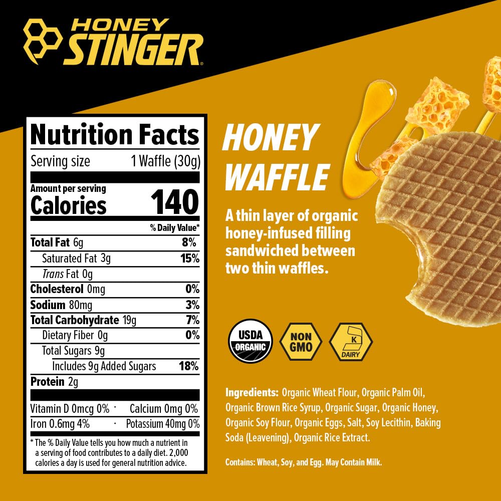 Honey Stinger primer plano del relleno de miel mostrando textura apetitosa