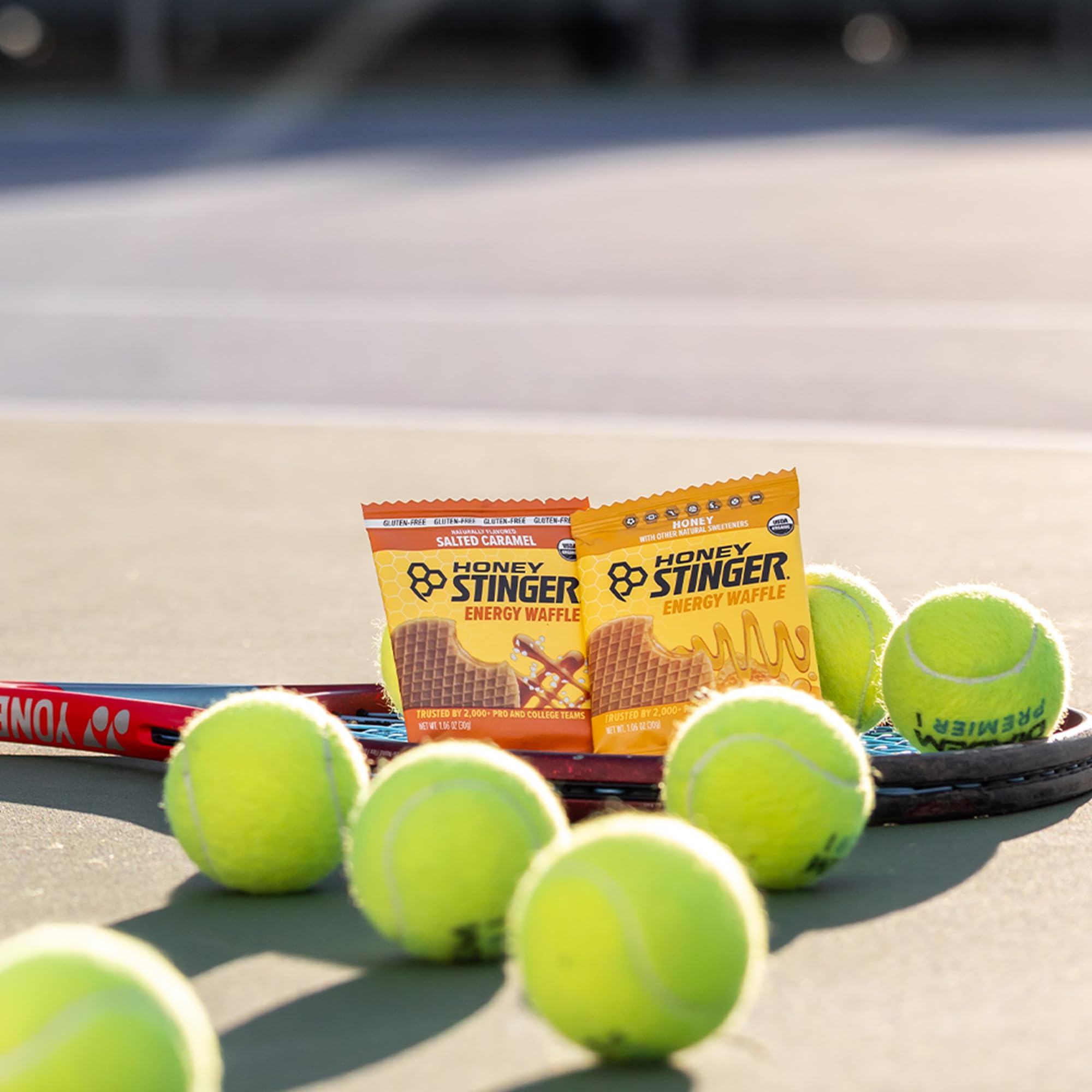 Honey Stinger snack en cinturón de ciclismo, energía accesible en ruta