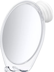 HONEYBULL espejo frontal blanco mostrando reflejo claro y beneficio antivaho