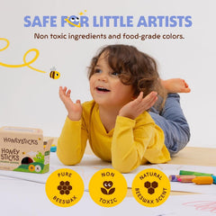 Honeysticks gama de colores desplegados, tonos vibrantes para estimular creatividad