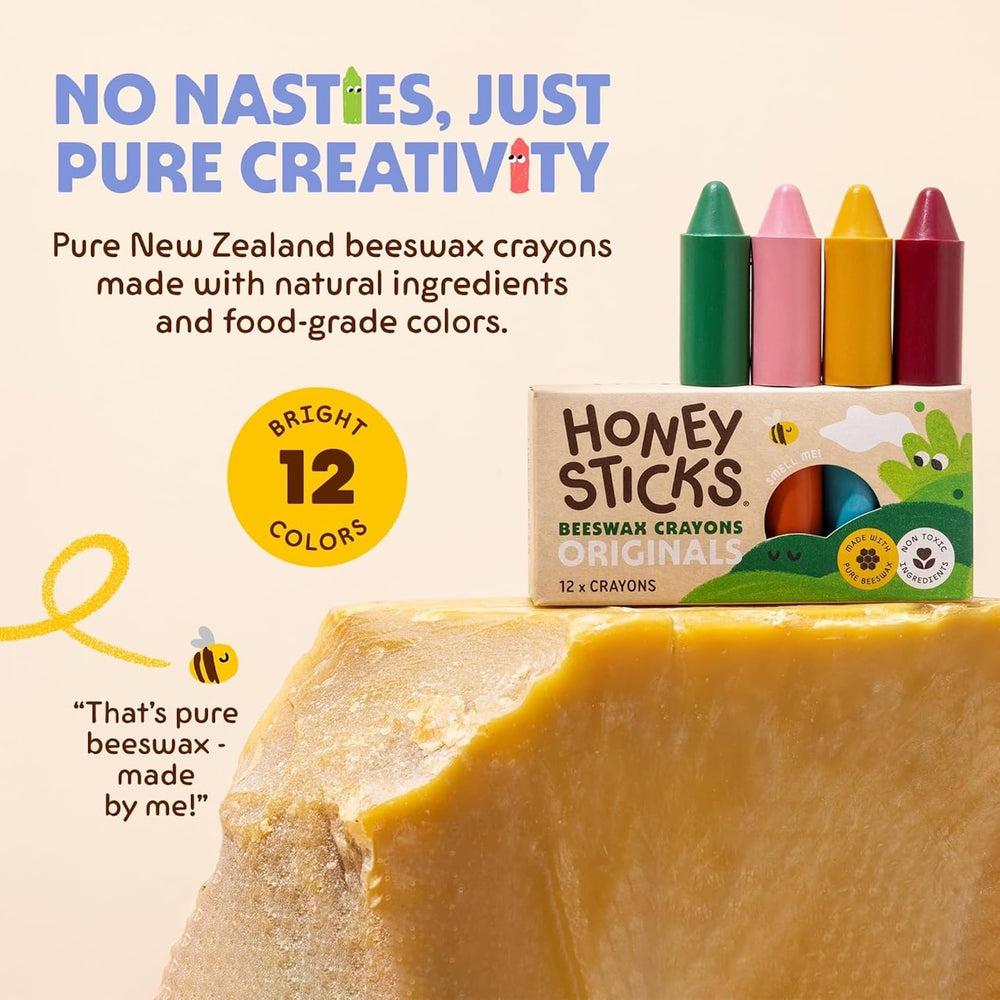 Honeysticks detalle de la textura de cera de abeja, acabado suave y natural