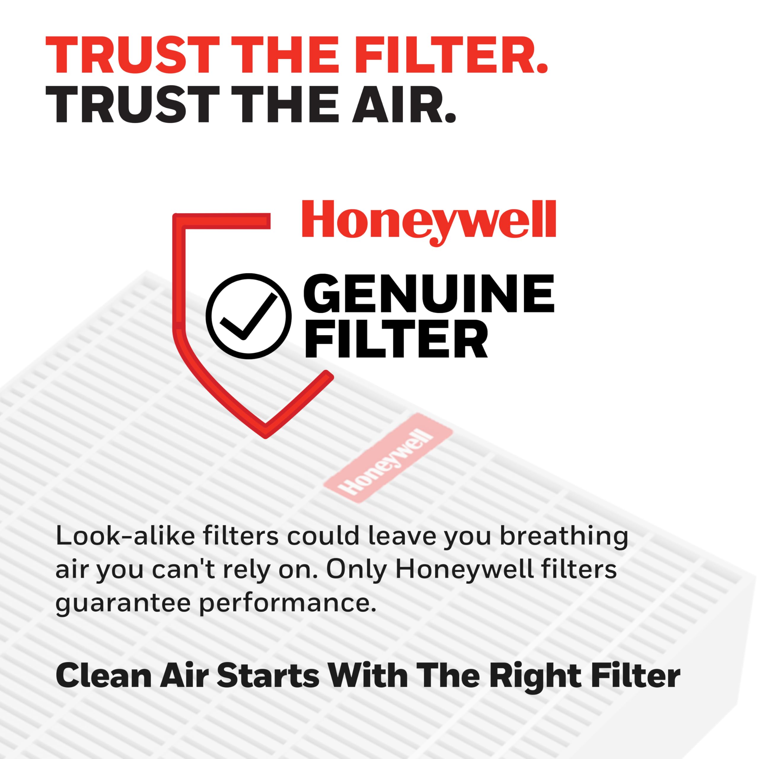 Honeywell filtro HEPA R etiqueta con modelo para identificar compatibilidad fácil