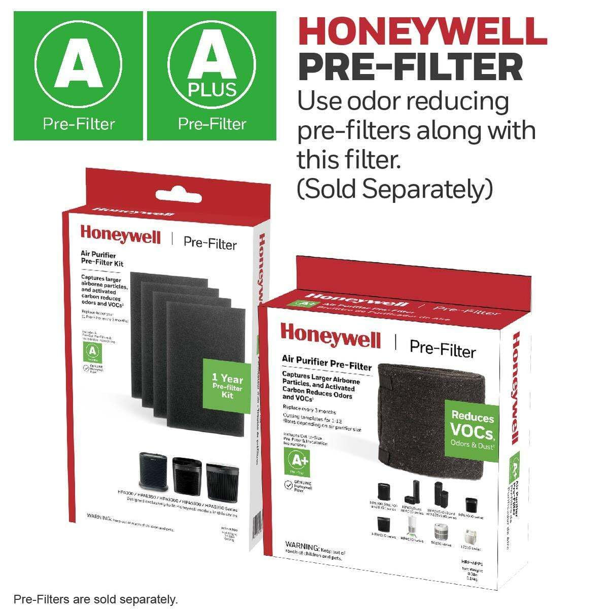 Honeywell filtro HEPA R durante instalación por mano demostrando cambio sencillo