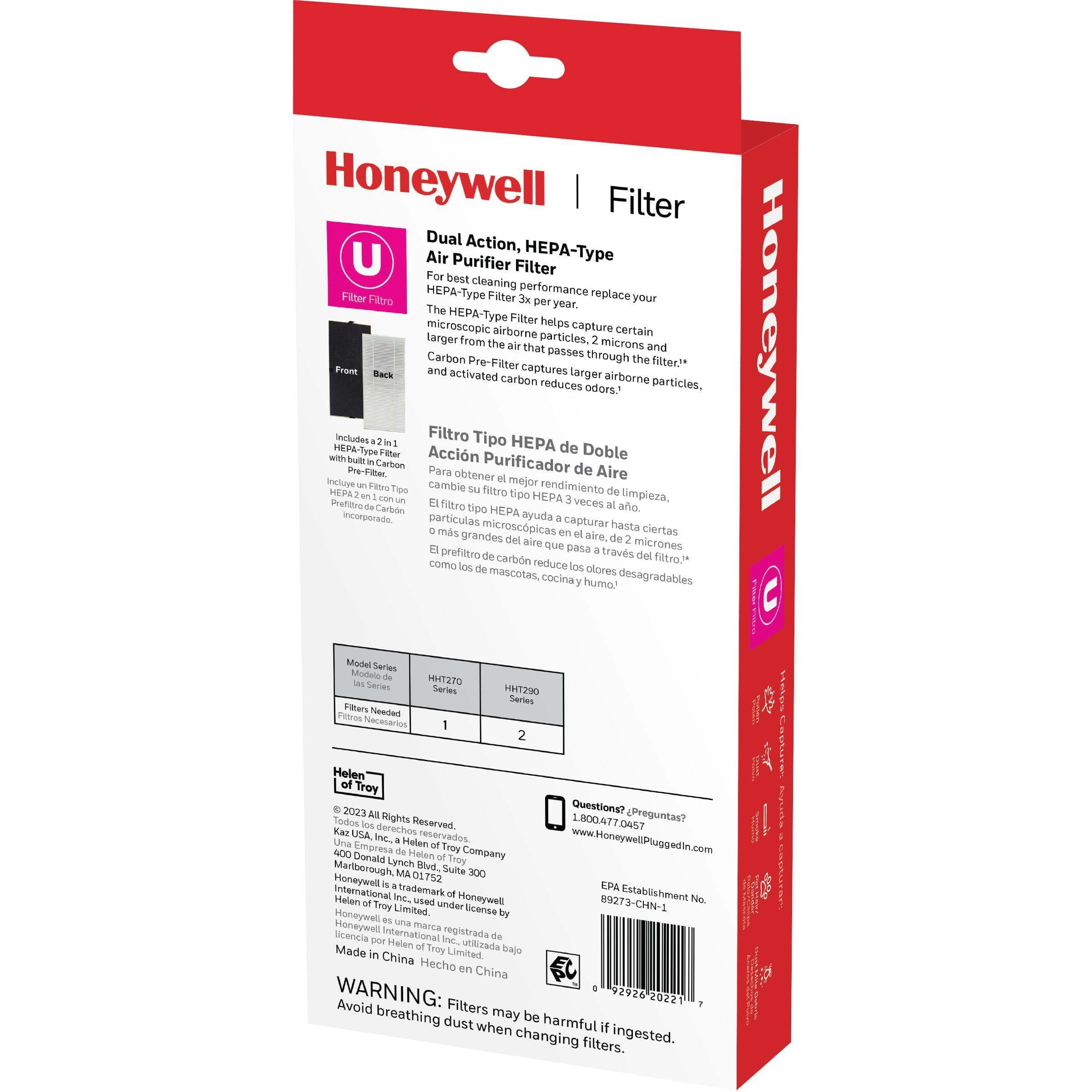Honeywell filtro U empaque sellado listo para reemplazo y garantía