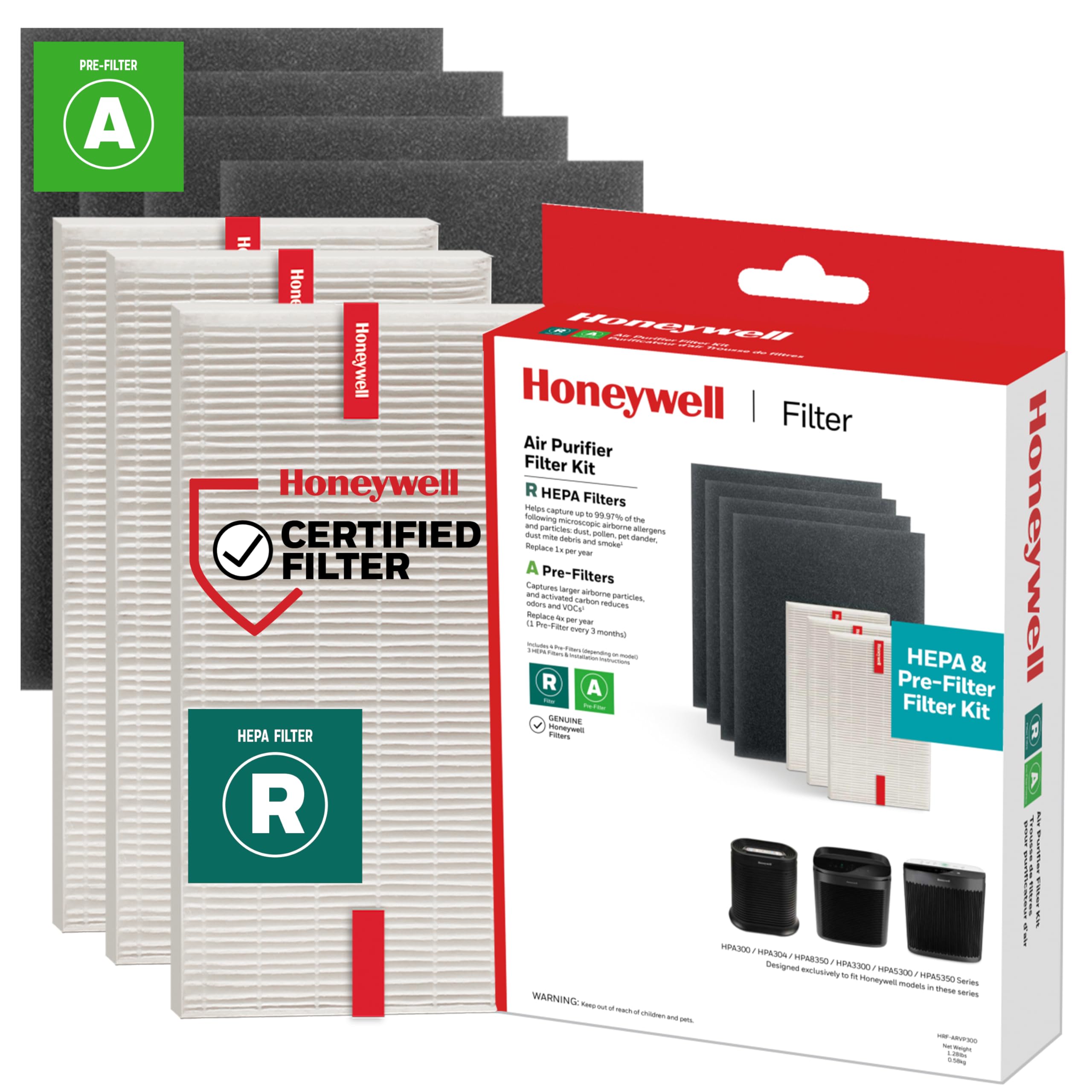 Honeywell empaque del kit mostrando ahorro y compatibilidad