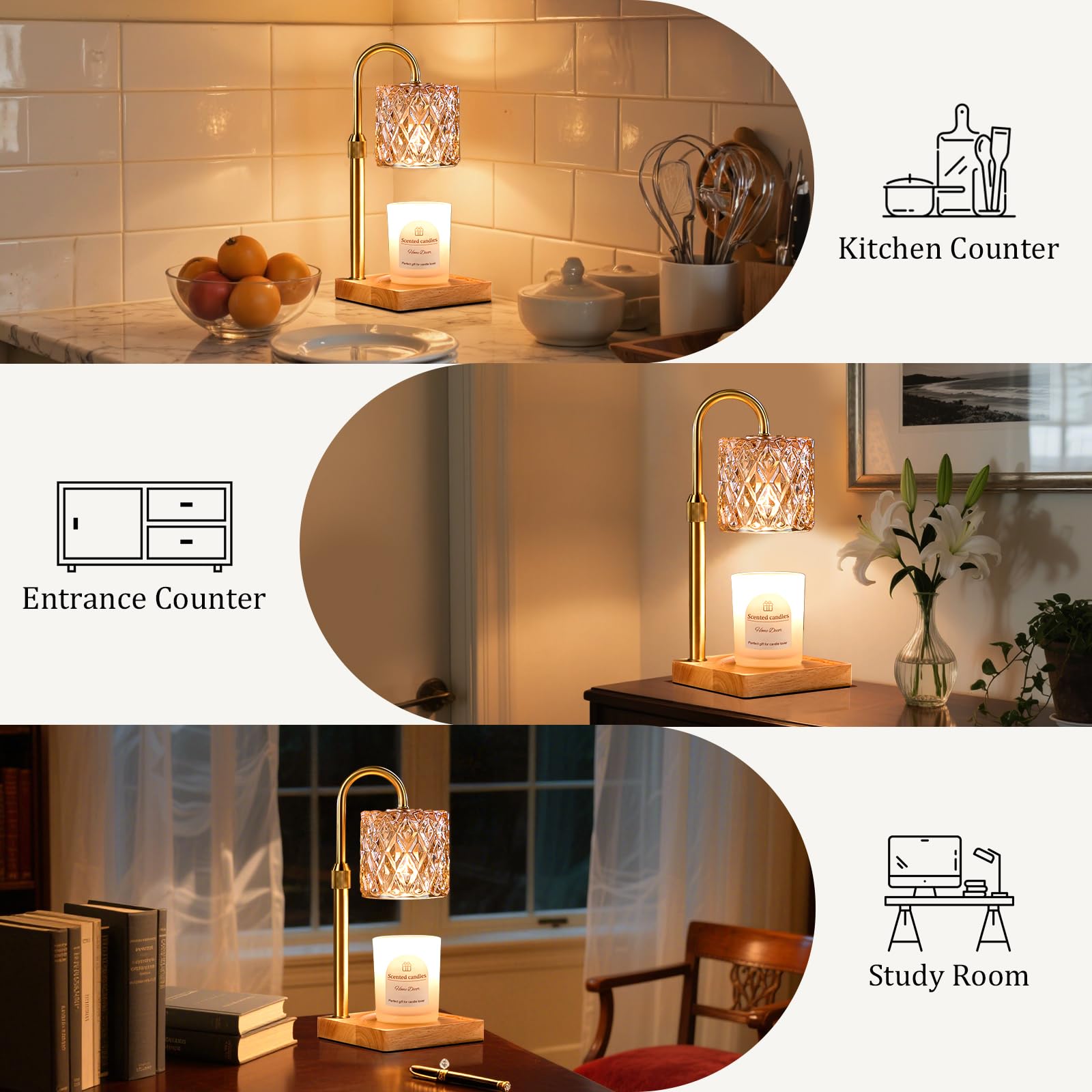 Hong-in lámpara en salón colocada sobre mesa, mejora decoración y fragancia