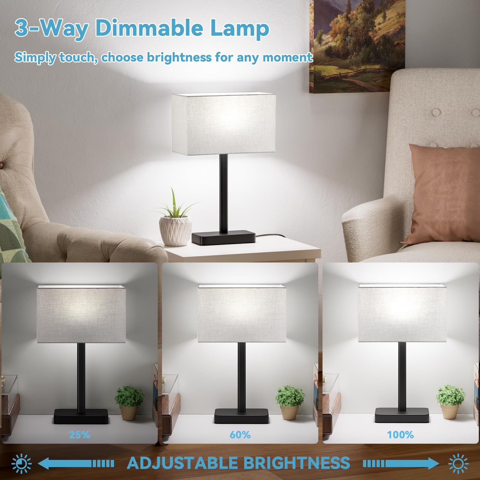 Hong-in linen shade close-up diffusing soft light for comfortable reading