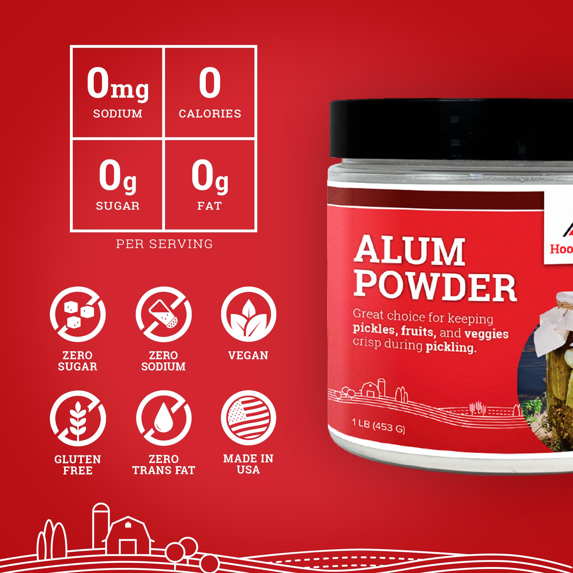 Hoosier Hill Farm alumbre usado en frasco de encurtidos para mantener crocancia