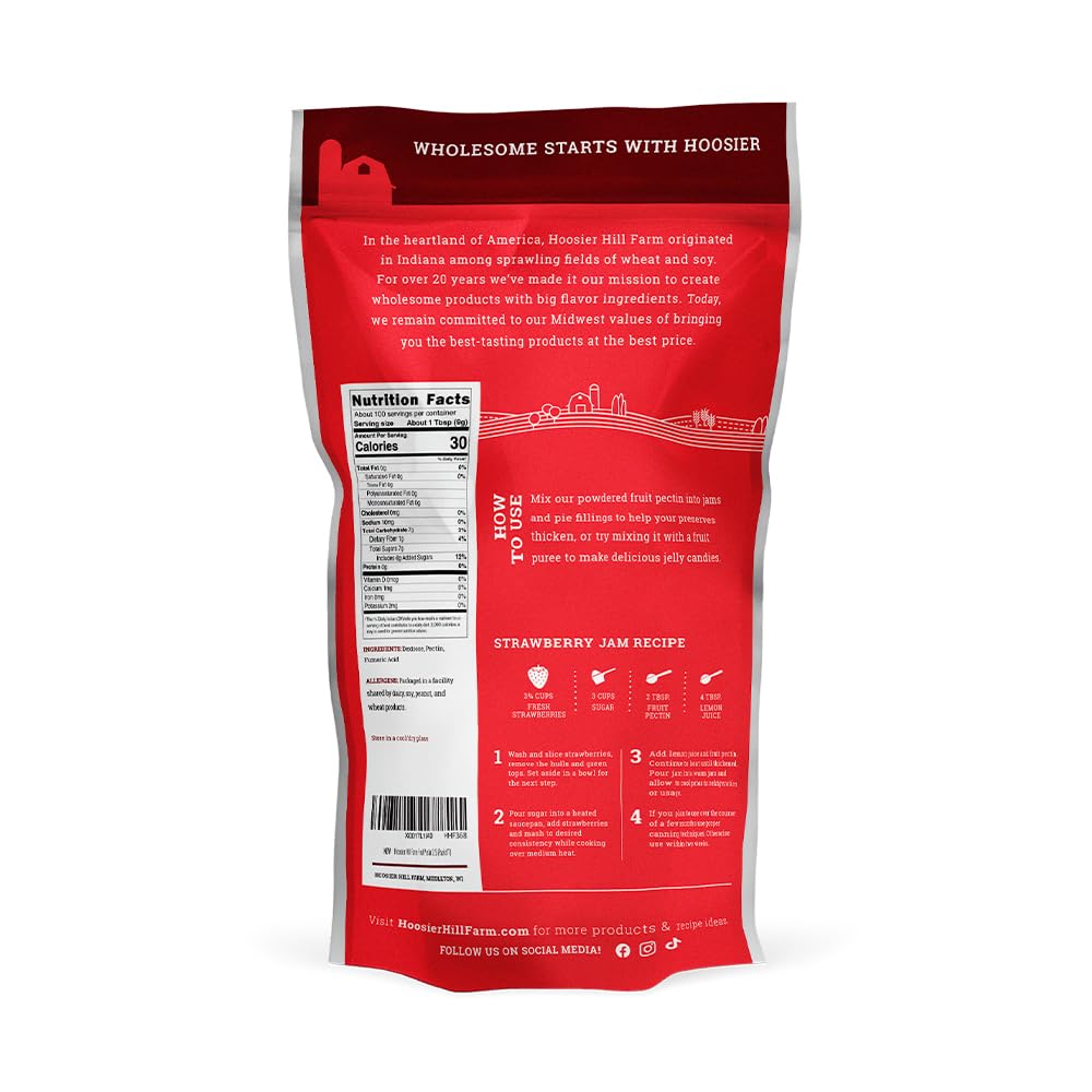 Hoosier Hill Farm etiqueta con ingredientes y advertencias de alérgenos