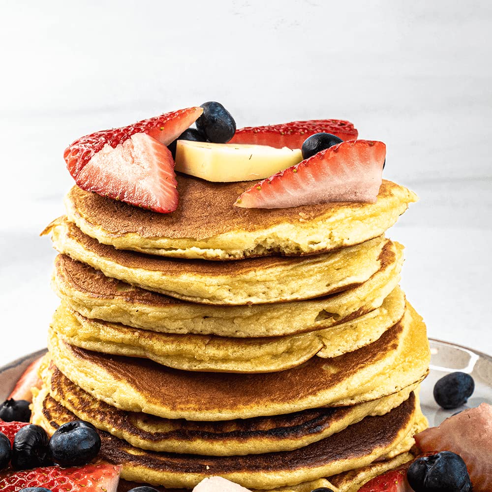 Hoosier Hill Farm polvo usado en pancakes esponjosos y dorados