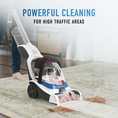 Hoover PowerDash Pet cepillo PowerSpin Pet limpiando fibras en zona de alto tránsito