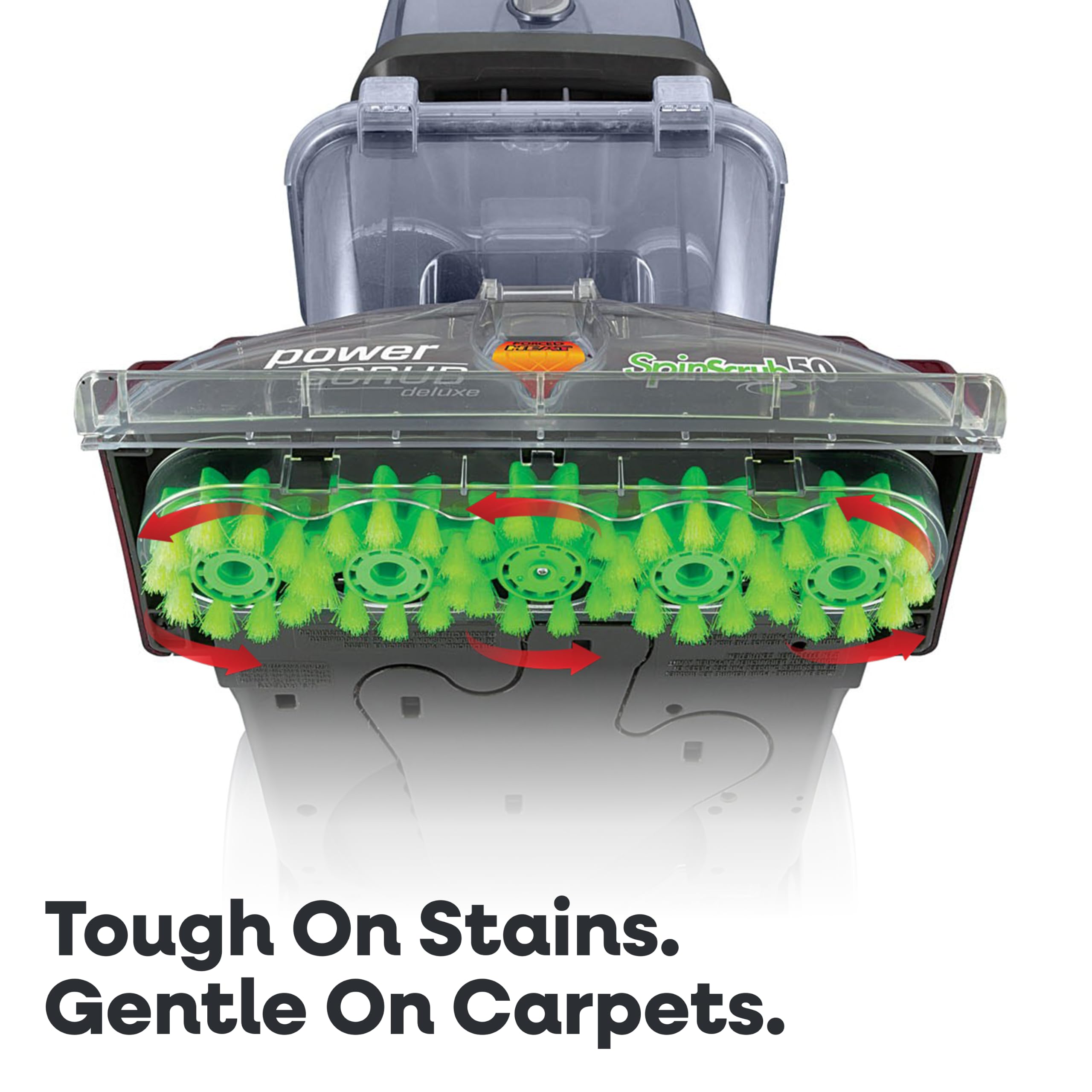 Hoover PowerScrub detalle HeatForce salida de aire caliente para secado rápido