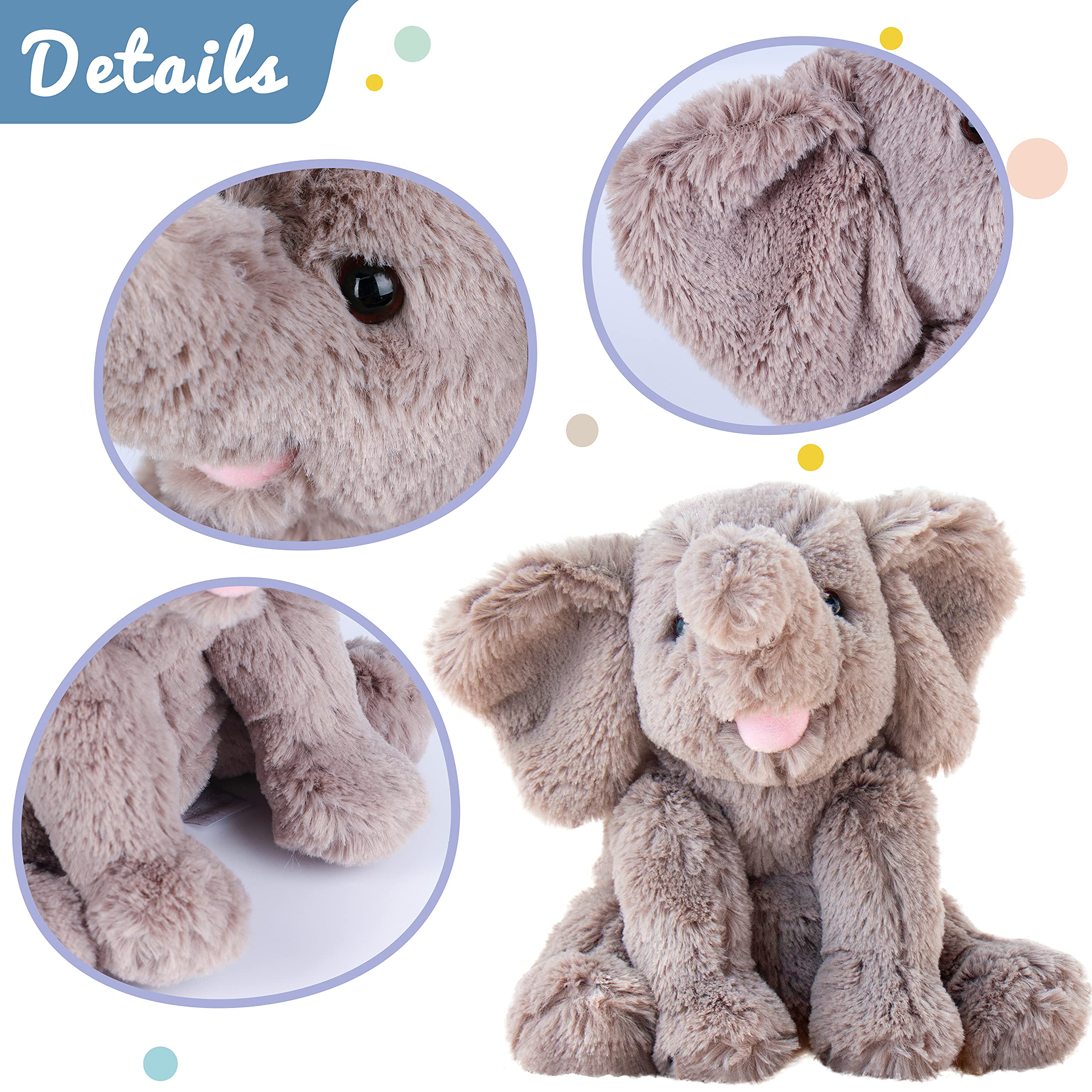 Hopearl elefante sentado estable gracias a relleno con partículas