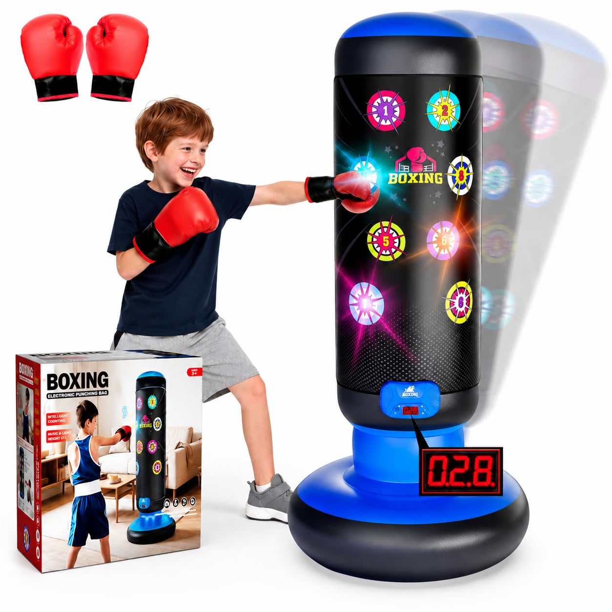 HopeRock bolsa de boxeo frontal mostrando diseño robusto y diversión activa