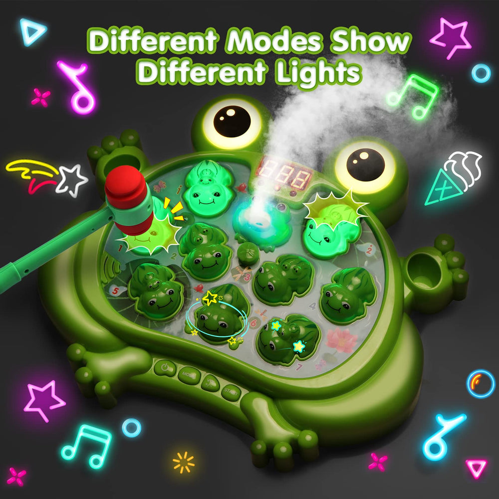HopeRock niño jugando y golpeando las ranas, mejora coordinación y diversión