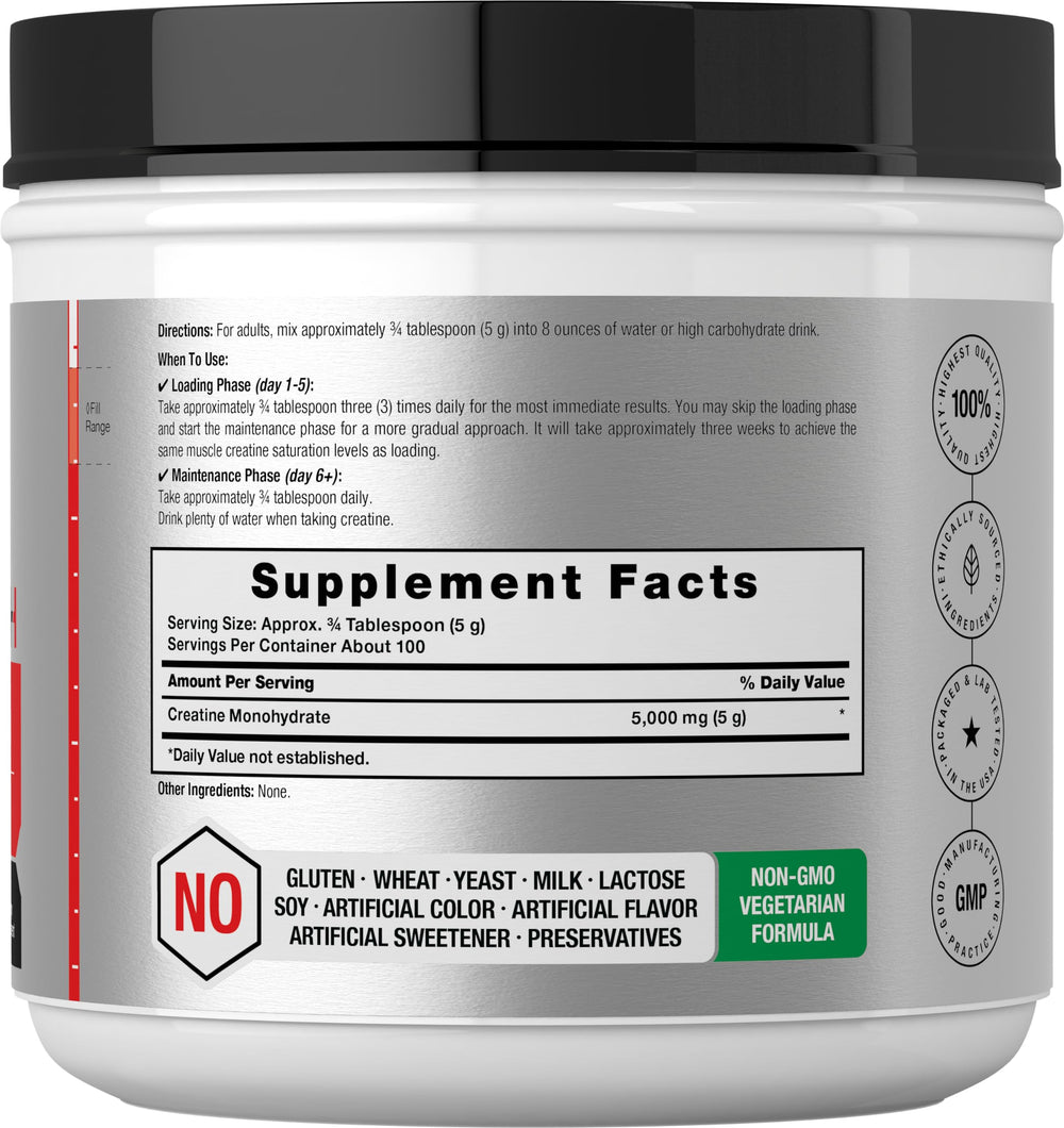 Horbäach textura del polvo de creatina, gránulos finos que facilitan disolución
