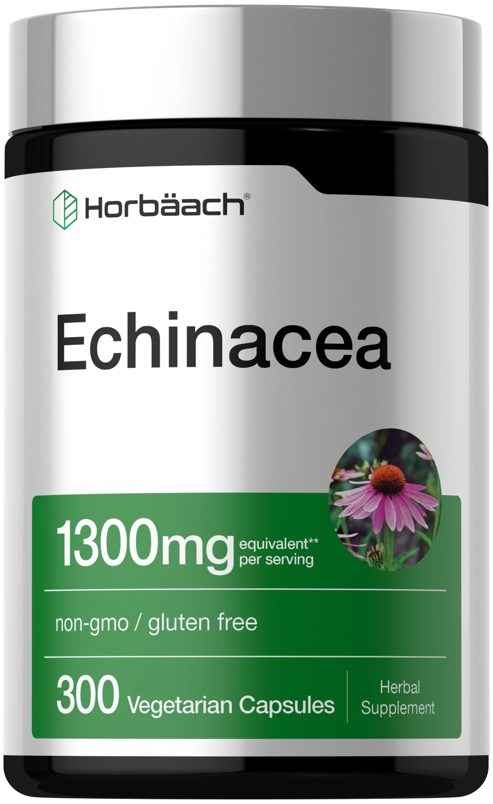 Horbäach frasco frontal mostrando 300 cápsulas y etiquetado claro