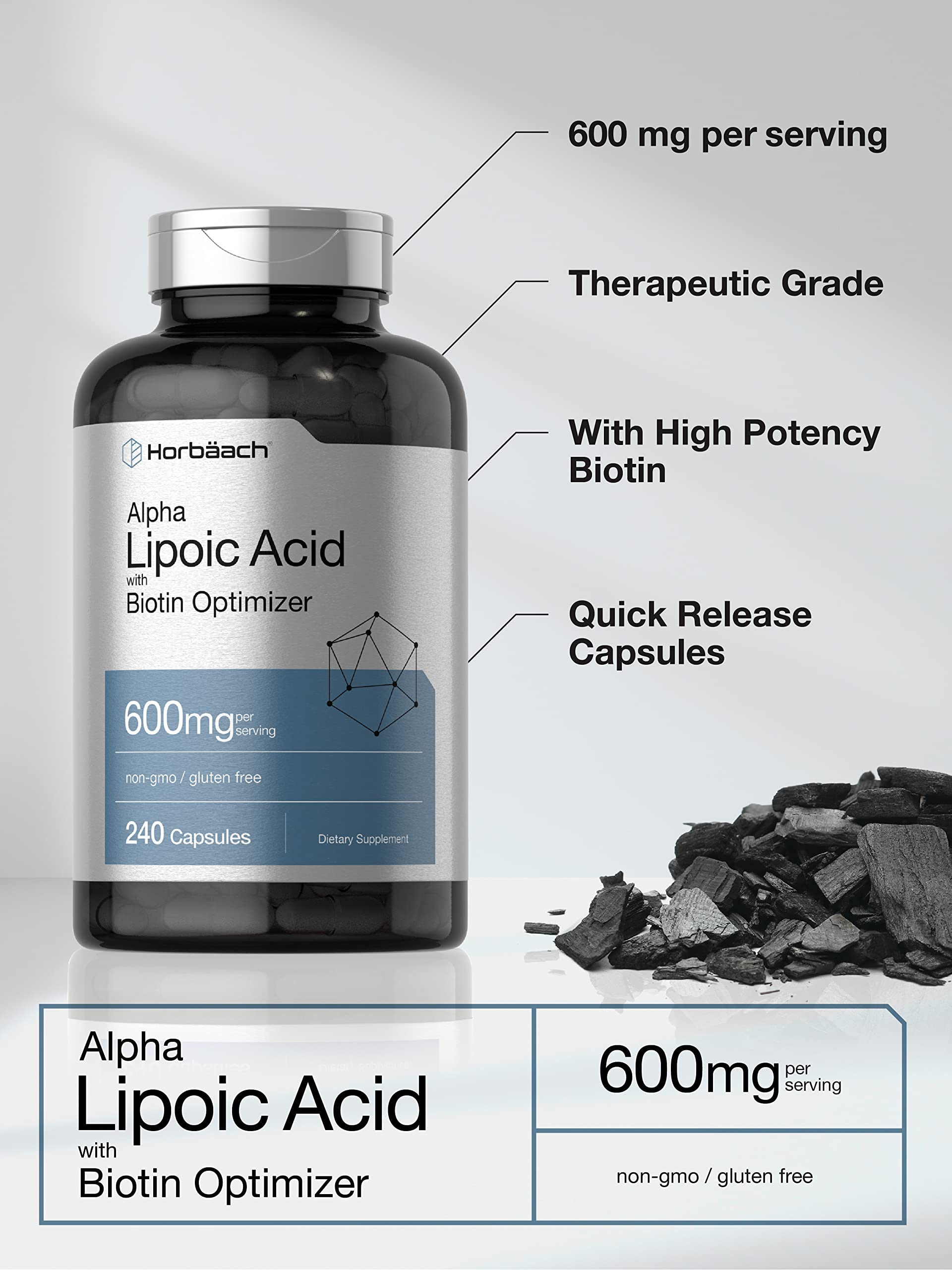 Horbäach primer plano de una cápsula para apreciar textura y tamaño