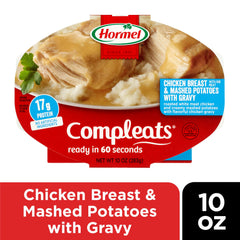 HORMEL COMPLEATS bandeja abierta mostrando textura y facilidad de calentado