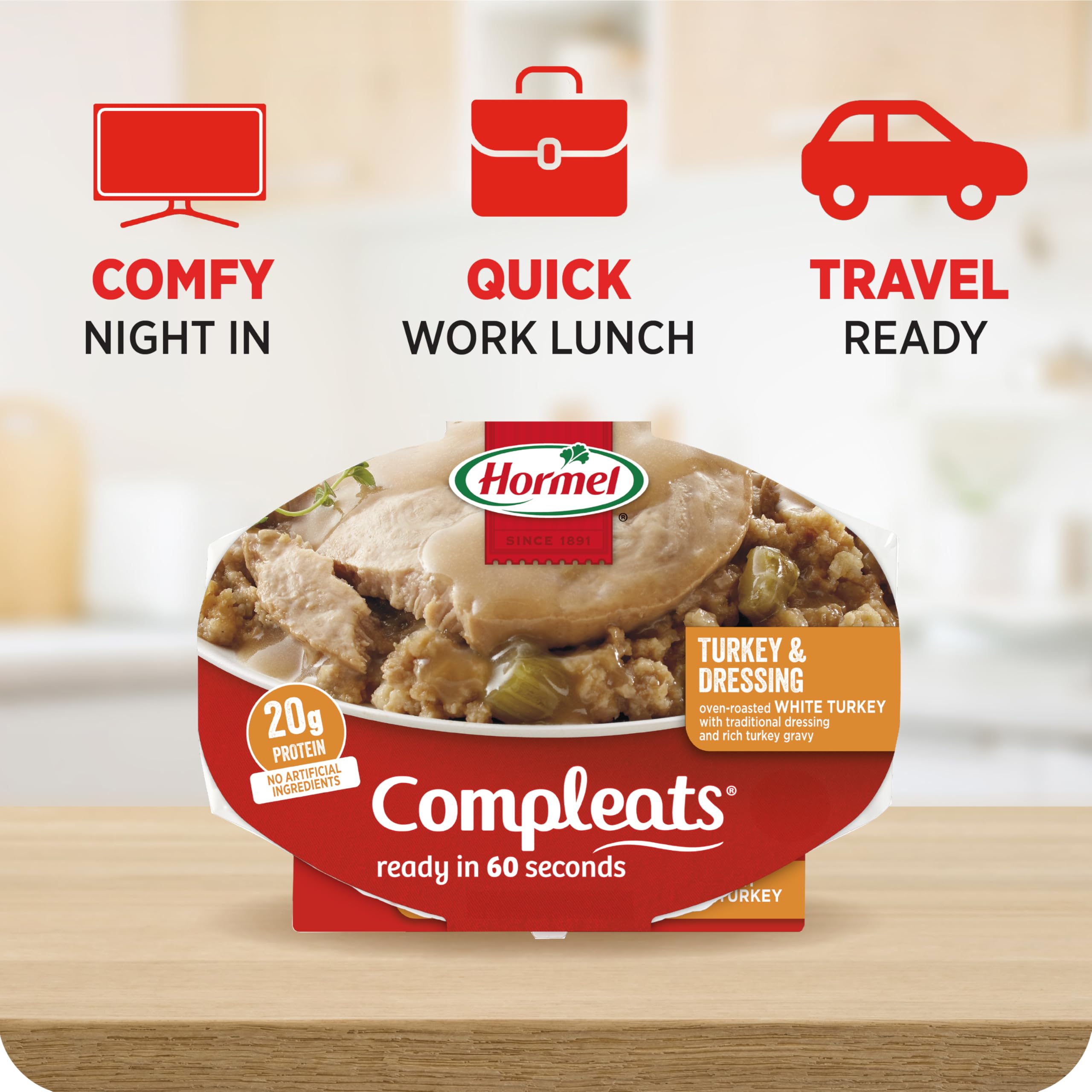 HORMEL COMPLEATS bandeja apta microondas lista para calentar rápidamente